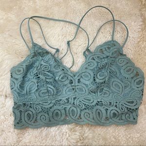 VS PINK Green Crochet Lace Bralette sz Med